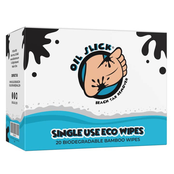 Sting-Less - Wholesale Face & Body Wipes - Oil Slick Beach Tar Remover Wipes - 20ct