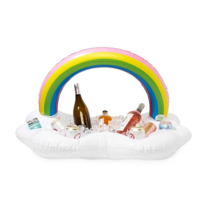 TRUE - Wholesale Inflatables - TrueZoo Inflatable Floating Rainbow Bar with Drink Holders