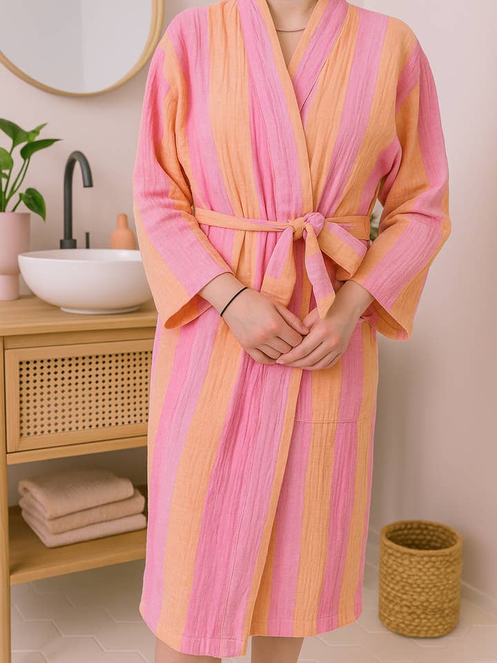 Olive & Loom - Wholesale Robe - Women's - Muslin Striped Robe3