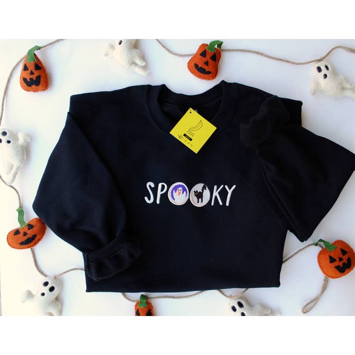 Felpa ricamata Halloween Cookies Spooky Season per la vendita all'ingrosso da parte di Banana Soup
