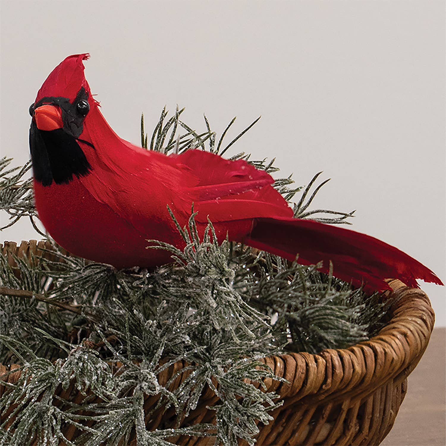 Saybrook Lane - Vendita all'ingrosso Decorazione natalizia - Clip Cardinal con piume rosse, 10"1