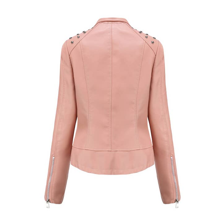 Lily Clothing - Wholesale Leather Jacket - Women's - Thin studded jacket for women6