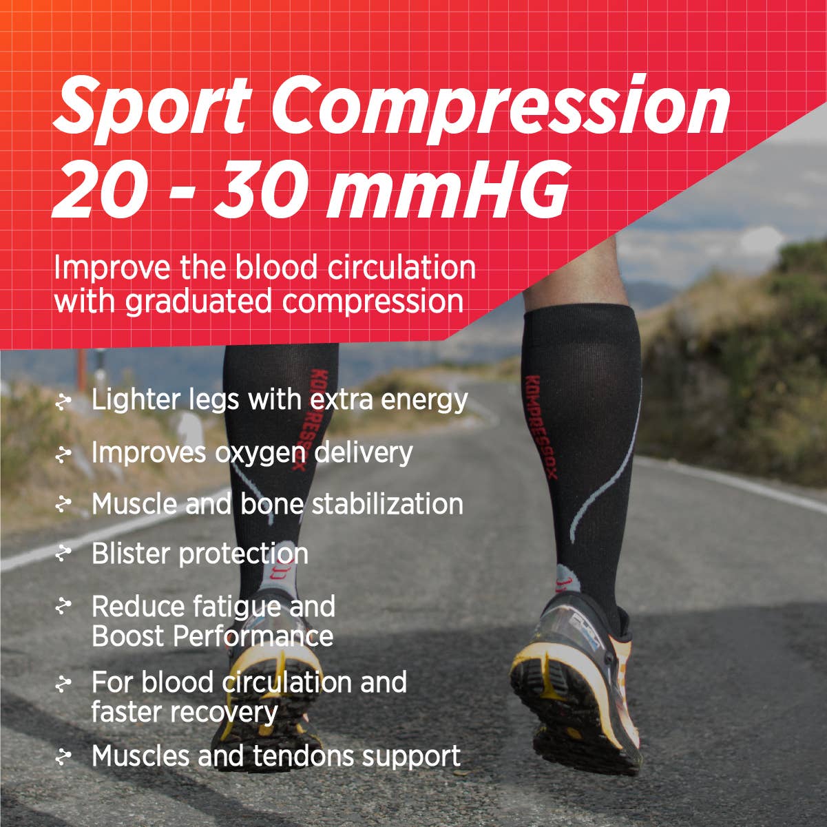 Silvera Nanotech - Vente Chaussettes – unisexe - Chaussettes de course à compression pour hommes et femmes, salle de sport de football | Enforma3