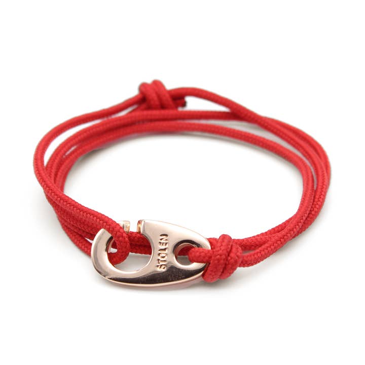 Portsalon rött armband med guld Brummel krok för wholesale av Stolen Riches