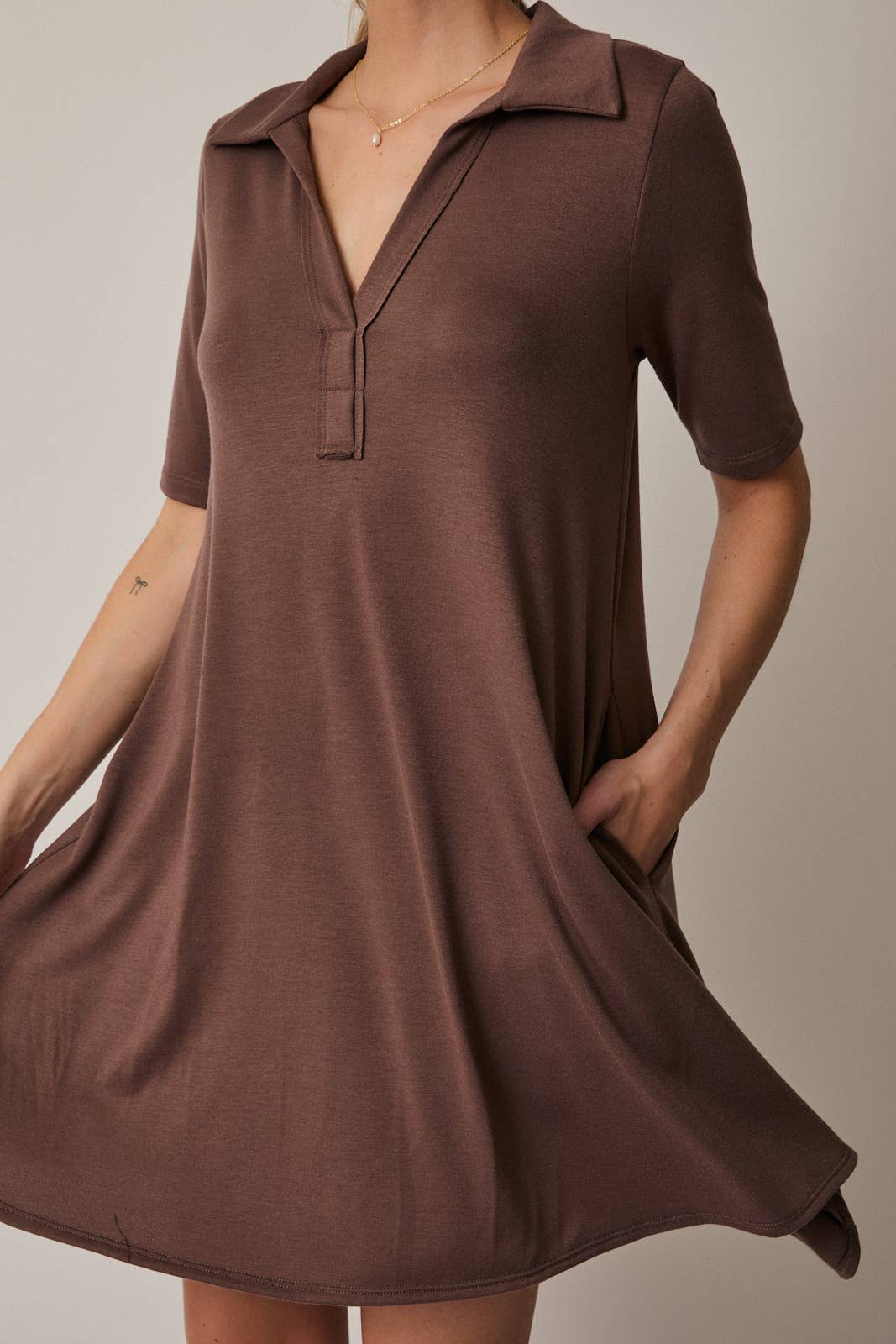 GILLI - Vente Robe – femme - Robe polo mini à manches mi-longues12