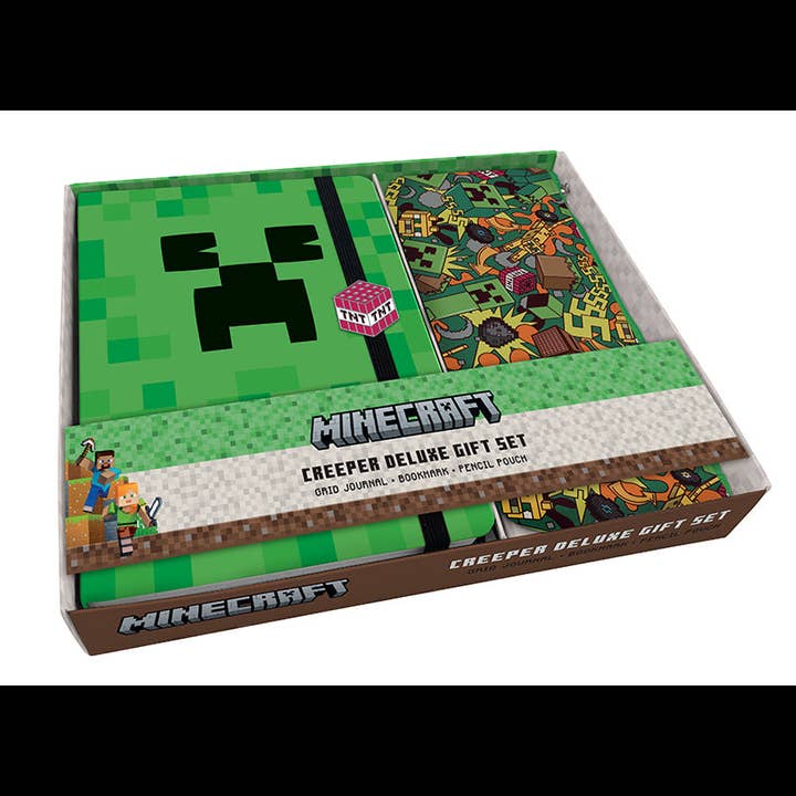 Insight Editions - Wholesale Gift Bag Set/Pack - Minecraft: Creeper Deluxe Gift Set (Journal, Charm, Pouch)