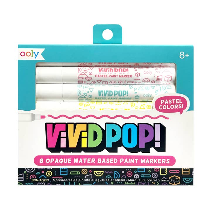 OOLY - Wholesale Markers - Kids & Baby - Vivid Pop! Water-Based Paint Markers: Pastel (Set of 8)