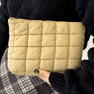 Borsa Trucco Trapuntata Puffy per Donne Pochette Cosmetica Clutch per la vendita all'ingrosso da parte di NARWEY INC