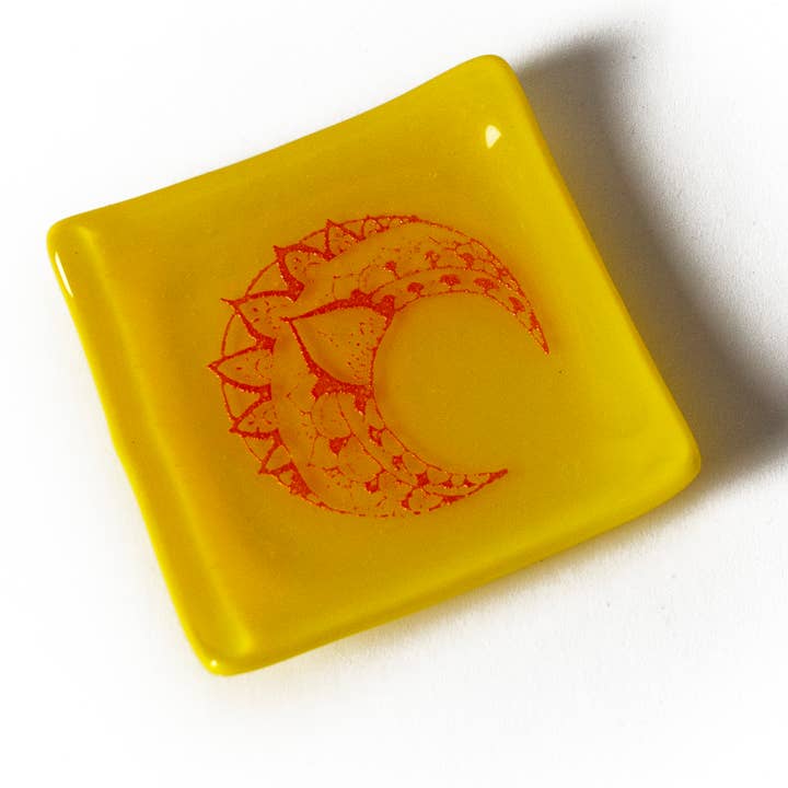 Henna Moon Fused Glass Trinket Dish for wholesale by Foster's Beauties