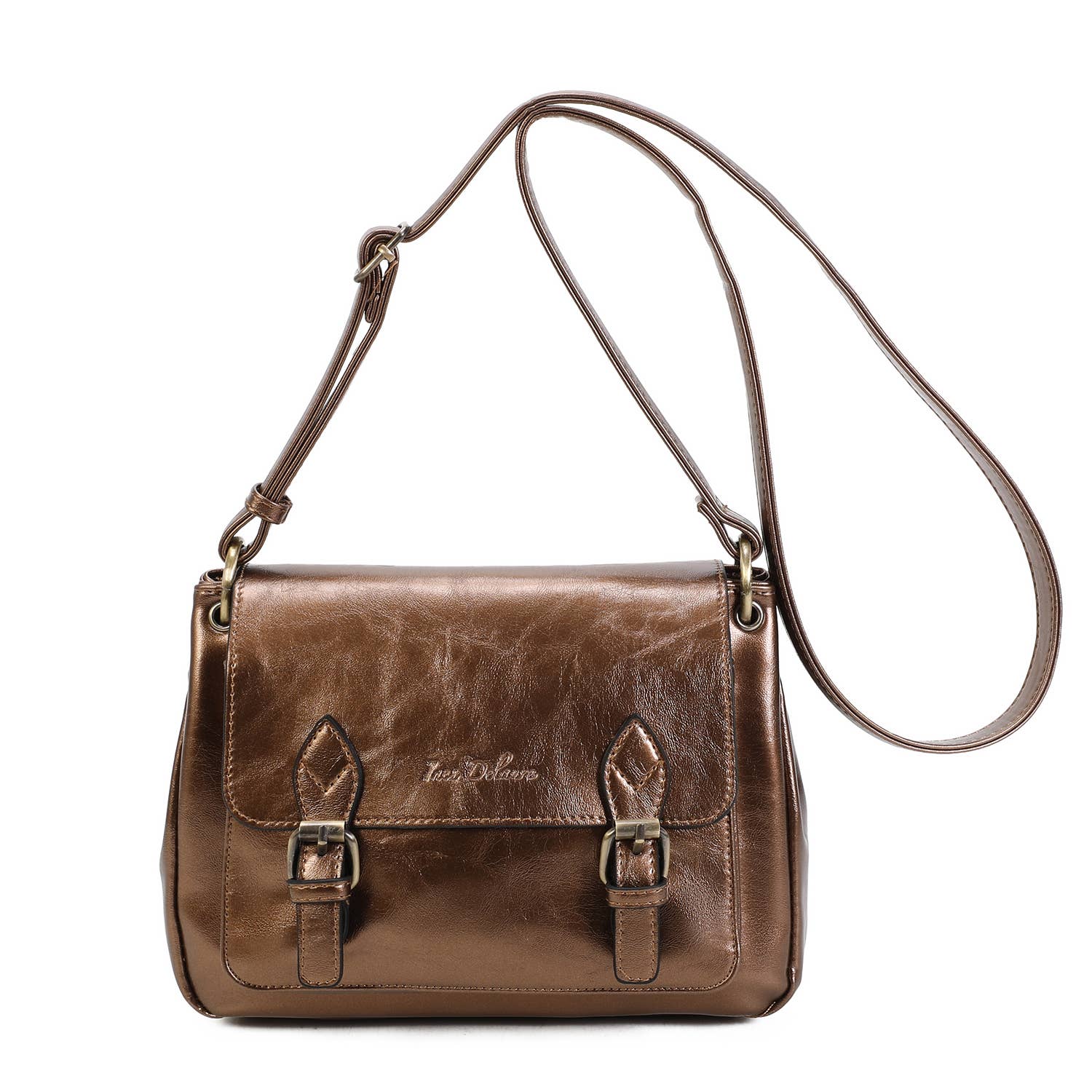 INES DELAURE - Wholesale Shoulder Bag - Women's - Compartmentalized satchel, satchel shape, medium size10