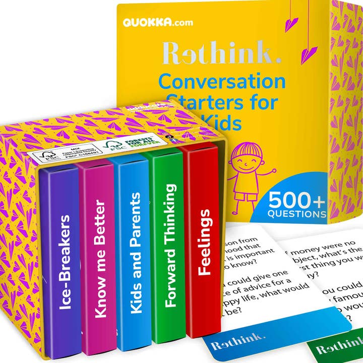 Rethink!: Conversation Starters for Kids | 250 Cards for wholesale by QUOKKA
