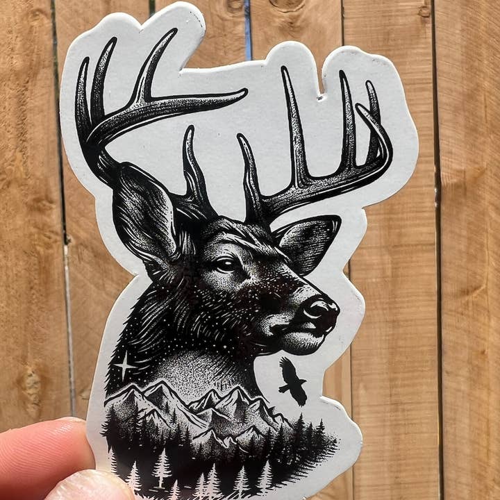 Sticker Art - Wholesale Sticker - Buck Deer Sticker - animal decal - dishwasher safe 2