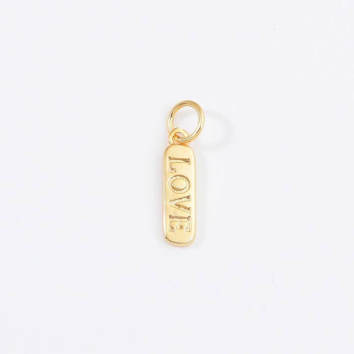 Beads Creation - Vendita all'ingrosso Ciondolo/pendente - Ciondoli con Parole Incise in Oro 18K per Gioielli Fai-da-Te CP1224