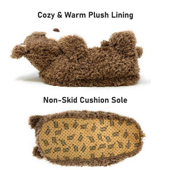 Oooh Yeah/Sock It Up/Oooh Geez Slippers – Großhandel Hausschuhe – Kinder – Mocha the Bear | Süße, flauschige, gemütliche, rutschfeste Hausschuhe für Kinder