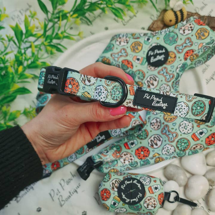 Iced Doughnuts & Coffee Puppy or Dog Collar for wholesale by Pet Pooch Boutique