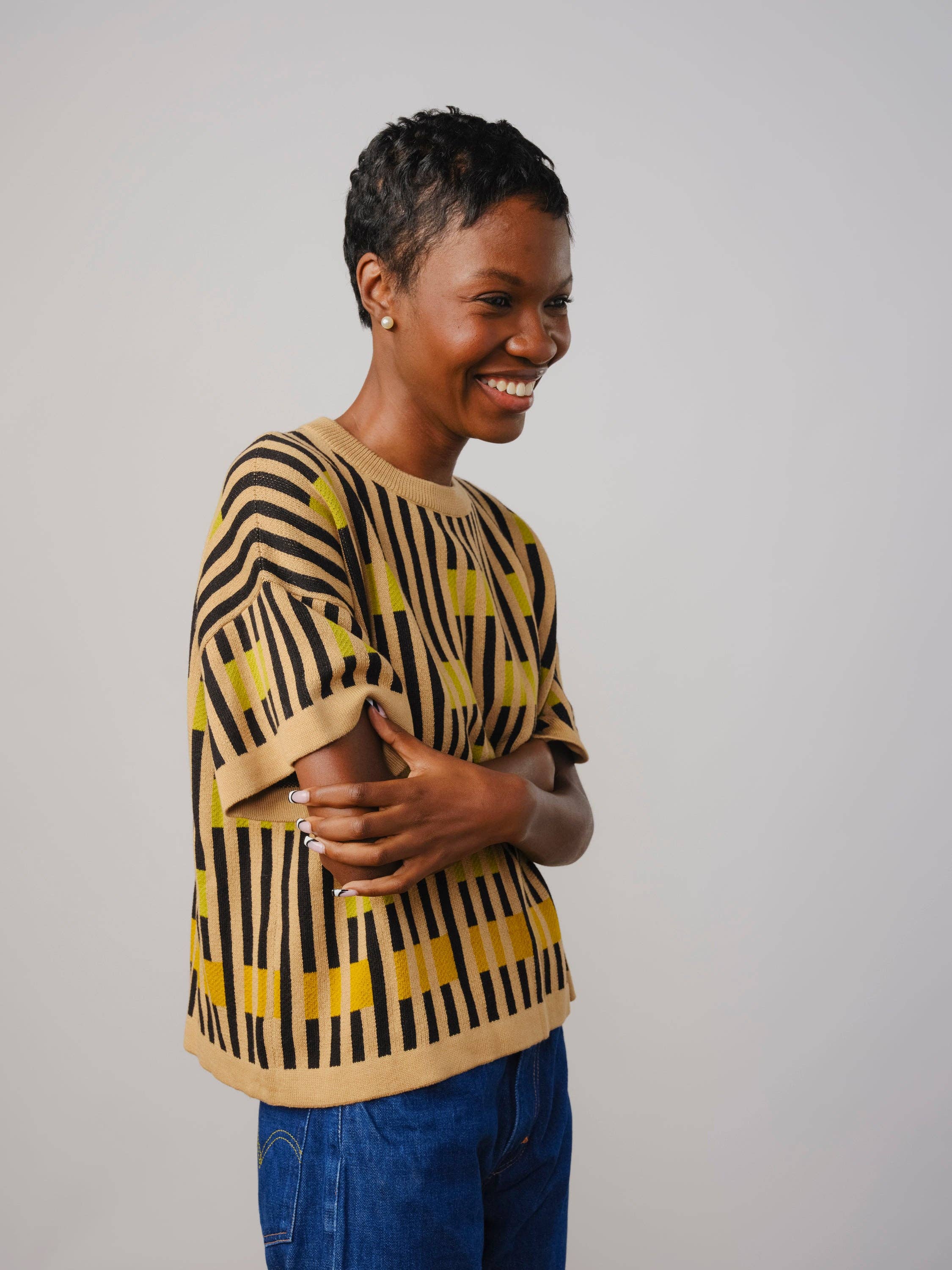 The Endery - Wholesale Knit Top - Women's - Bauhaus Short Sleeve Sweater Tee - Peridot (Faire Pre-Order)2