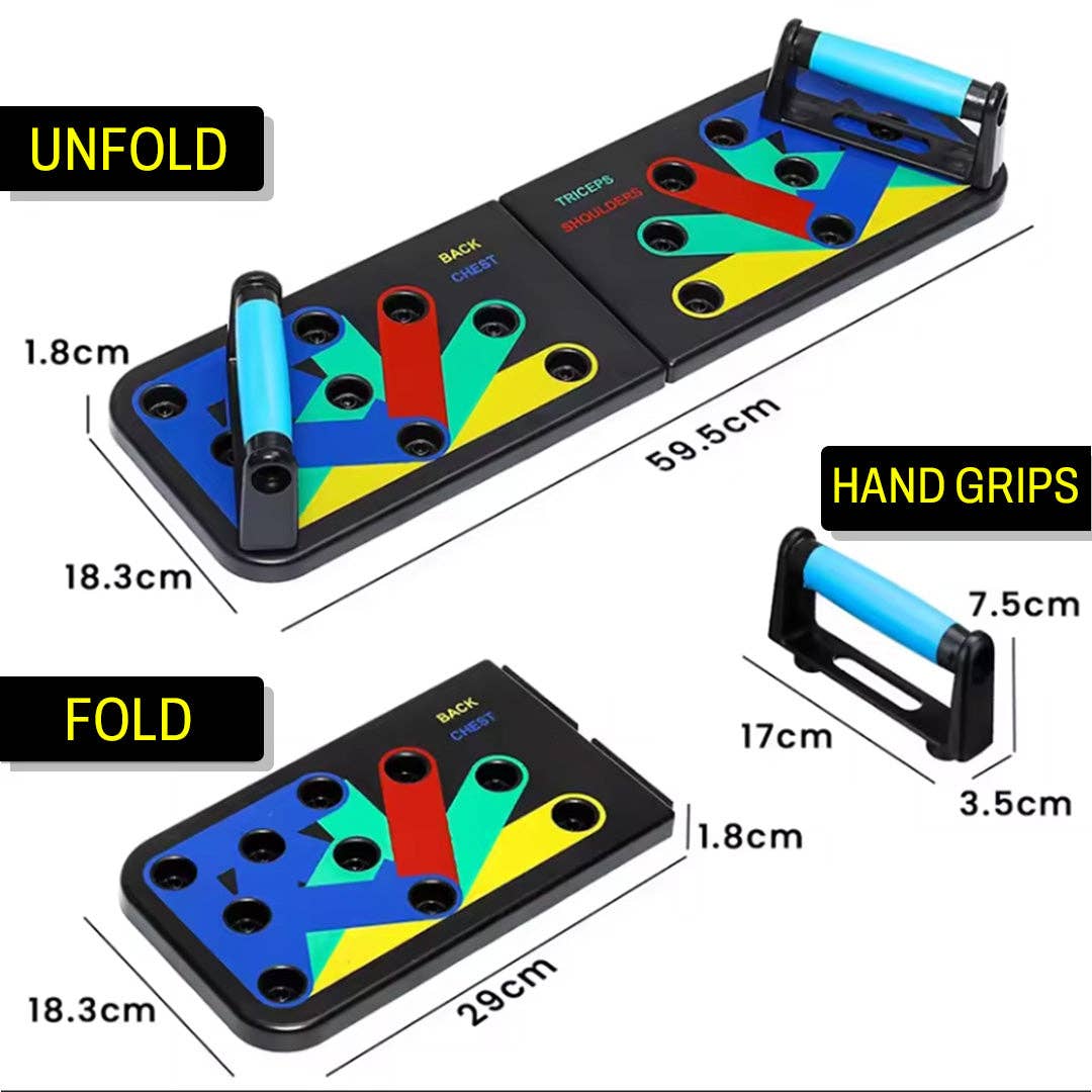 Mtistanbul LTD – wholesale Fitness equipment – Color-Coded Foldable Push-Up Board for 4 Muscle Groups4