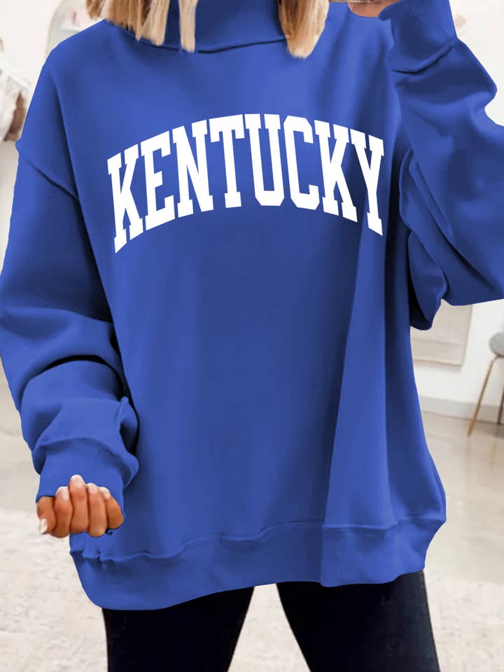Spring KENTUCKY Leopard KY Reversible Mock Neck Sweatshirt for wholesale by fashionworks