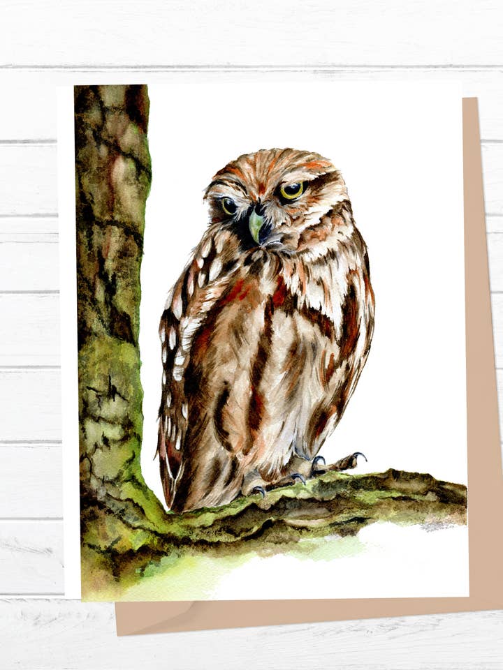 Palo Verde Owl Greeting Card for wholesale by Joshua by Oak