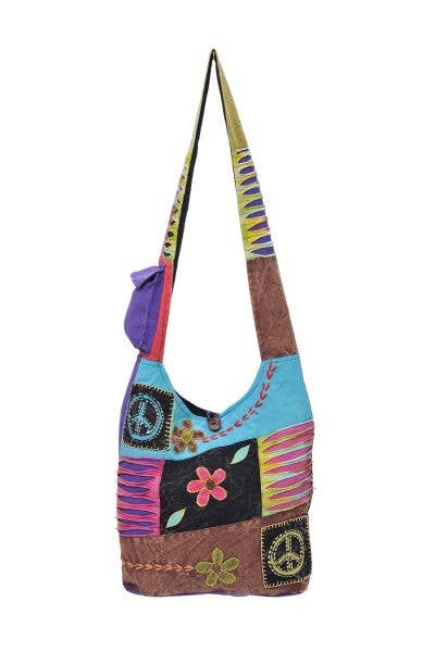7 Star - Wholesale Shoulder Bag - Women's - Boho Style Hobo Handcrafted Handbags Size:14"x3.5"x13" Asso.12