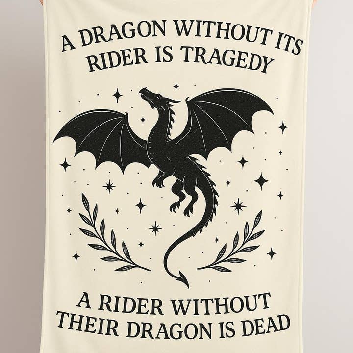 Fourth Wing Book Gift, Book Lover Gift, Fourth Wing Reader Present, Cozy Blanket for Bookworms, ACOTAR Merchandise for wholesale by OhhhSoPeachy