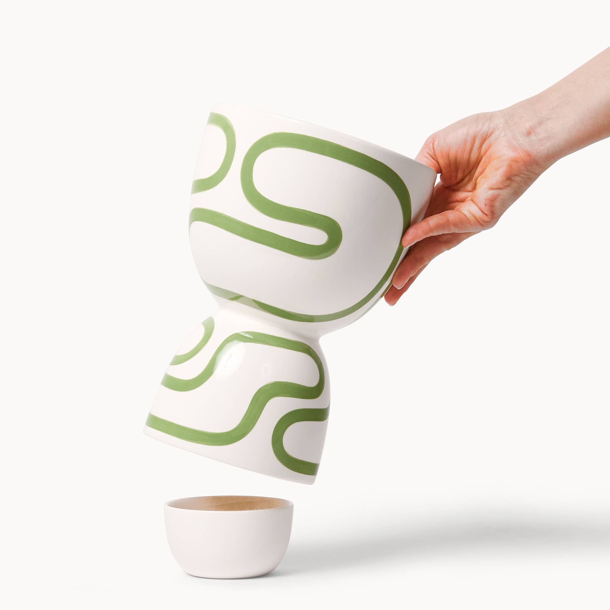 Franca - Wholesale Plant Pot - Meadow Outline Stacked Planters (Gloss) 9