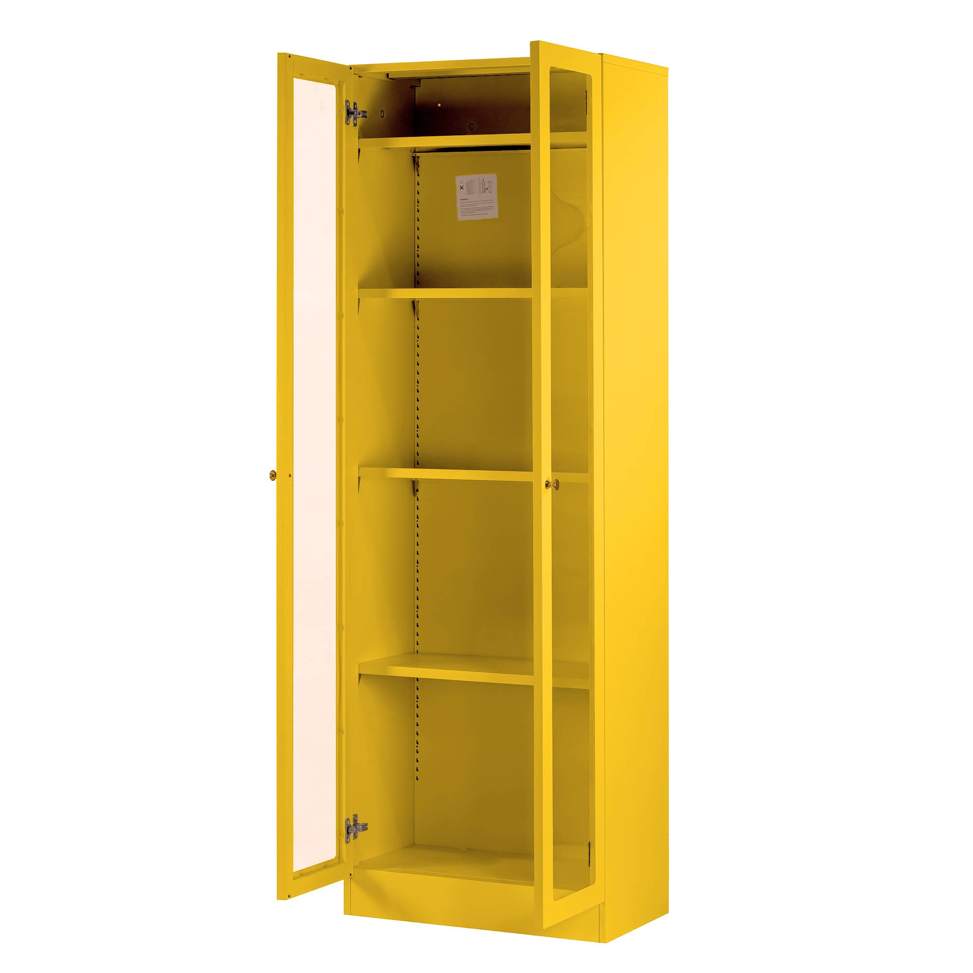 Glamour Home - Vente Armoire - Armoire en métal jaune 178 cm avec portes françaises Avidan2