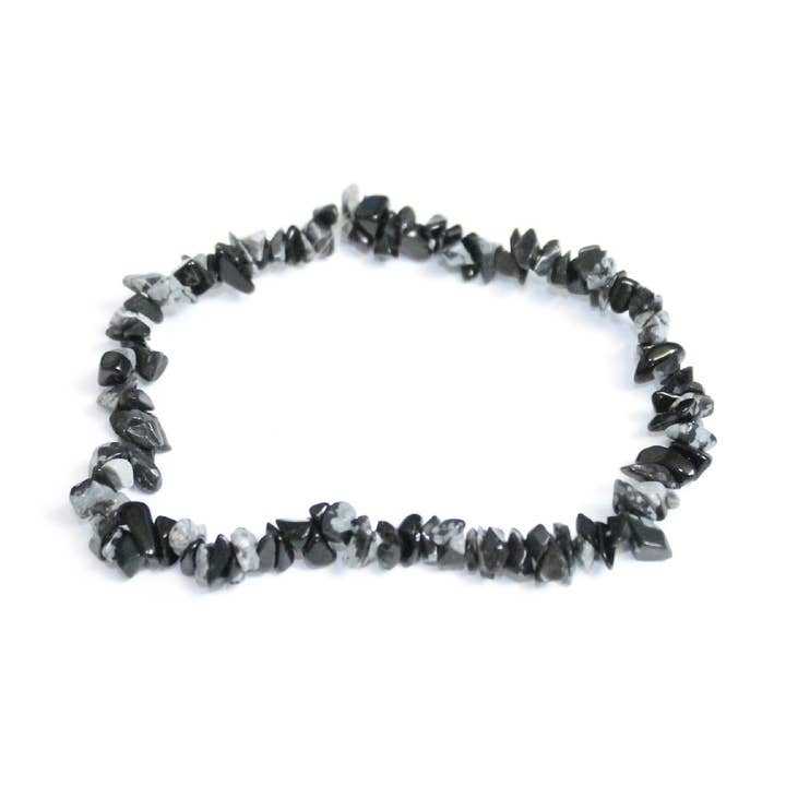 The Psychic Tree – Großhandel Spiritueller Stein/Kristall – Armband mit Schneeflockenobsidian-Steinsplittern0