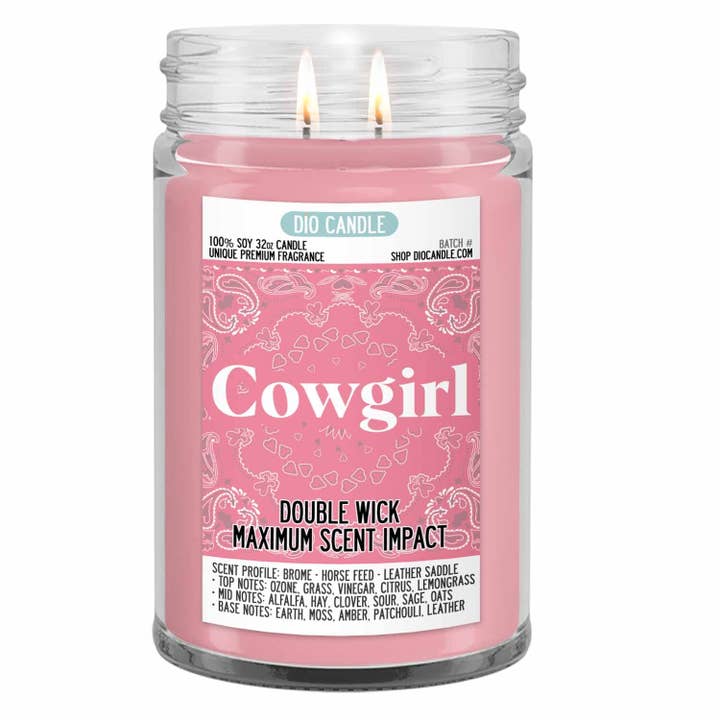 Cowgirl Candle for wholesale by Dio Candle Company