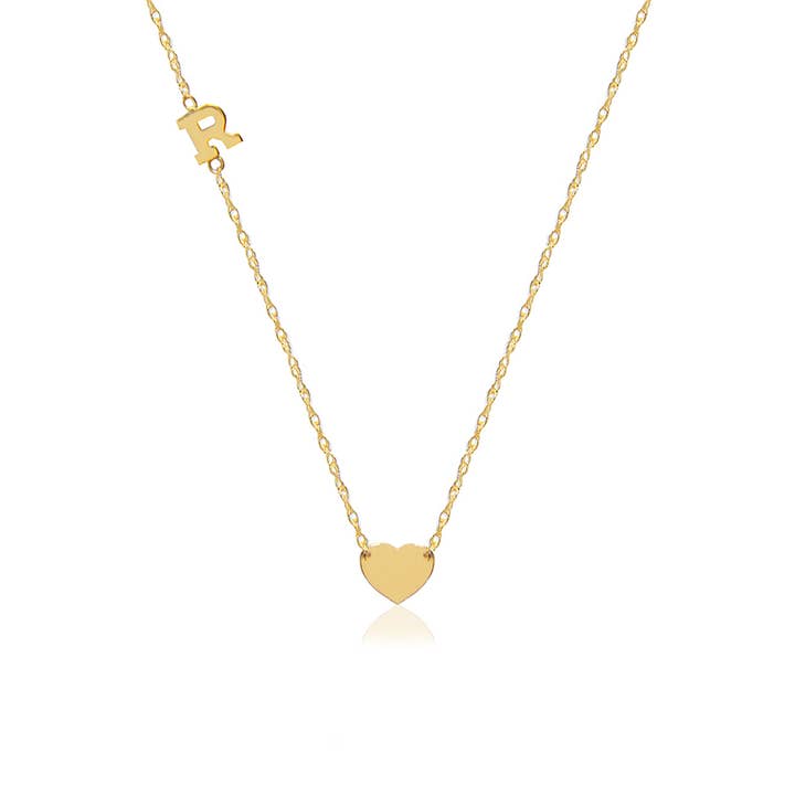 Heart Charm and Initial Necklace for wholesale by Jane Basch Jewelry Designs