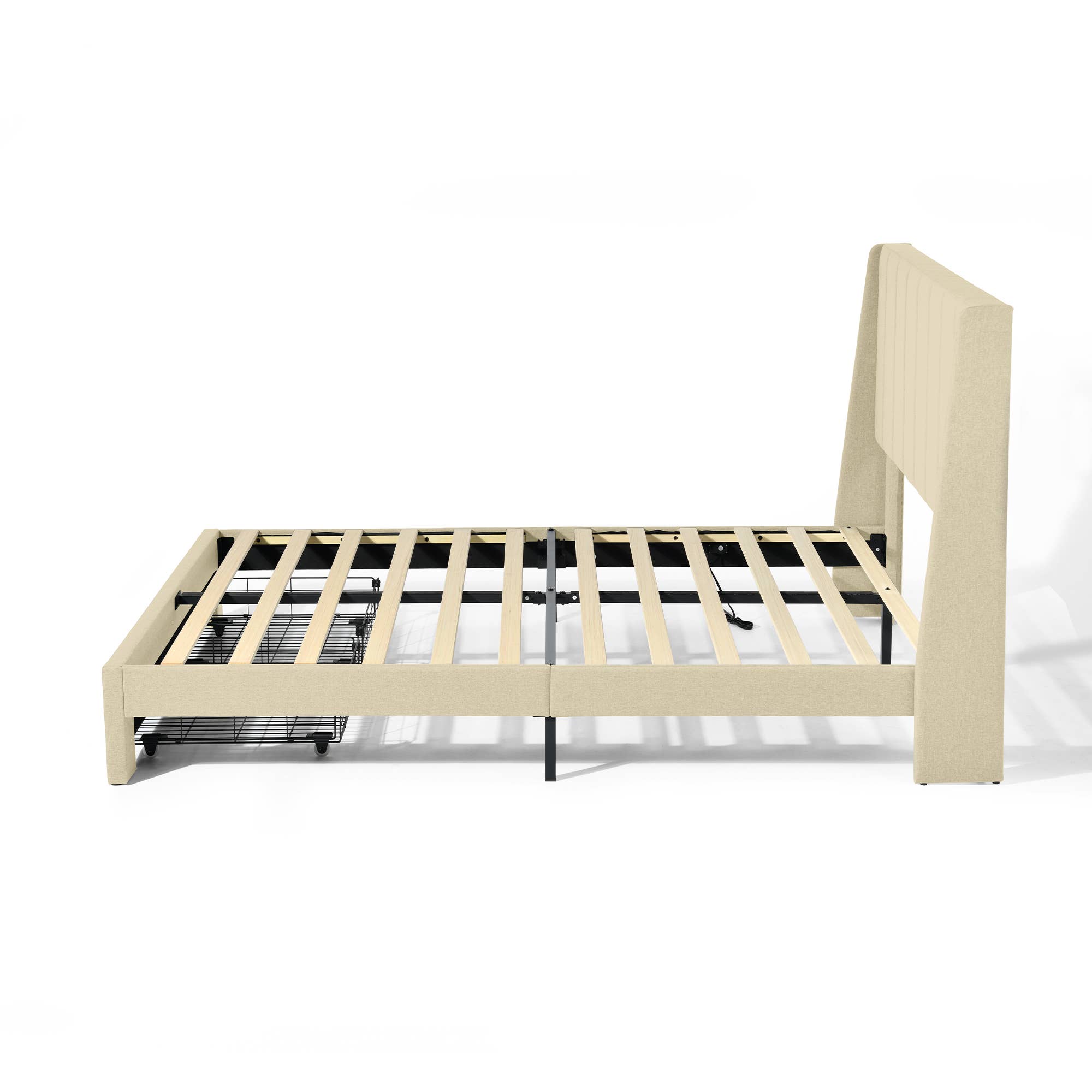 HOMYCASA DESIGN INC - Wholesale Bed - Queen/Twin Bed Frame - Drawers, USB, Beige4