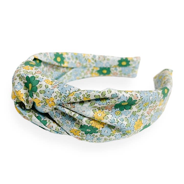 The Sandy Pearls - Wholesale Fashion Headband - Women's - Dainty Floral Green Headband-3 Pk