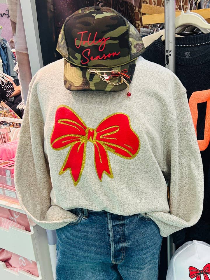 Camisola de Malha com Laços de Natal por atacado de Krush Kandy