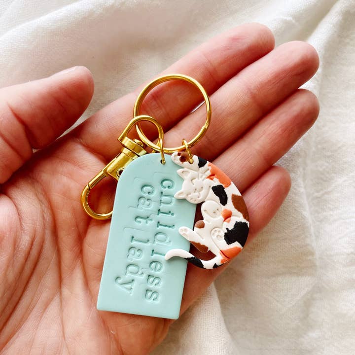 Childless Cat Lady Keychain for wholesale by Meadow & Mae