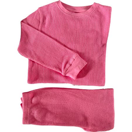 NEW Bubble Gum (Fuschia) Pink Waffle Cotton Set for wholesale by Slugs & Snails