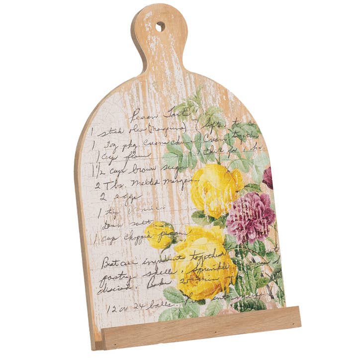 Vintage Rose Pecan Tart Recipe Book Holder for wholesale by Col House Designs