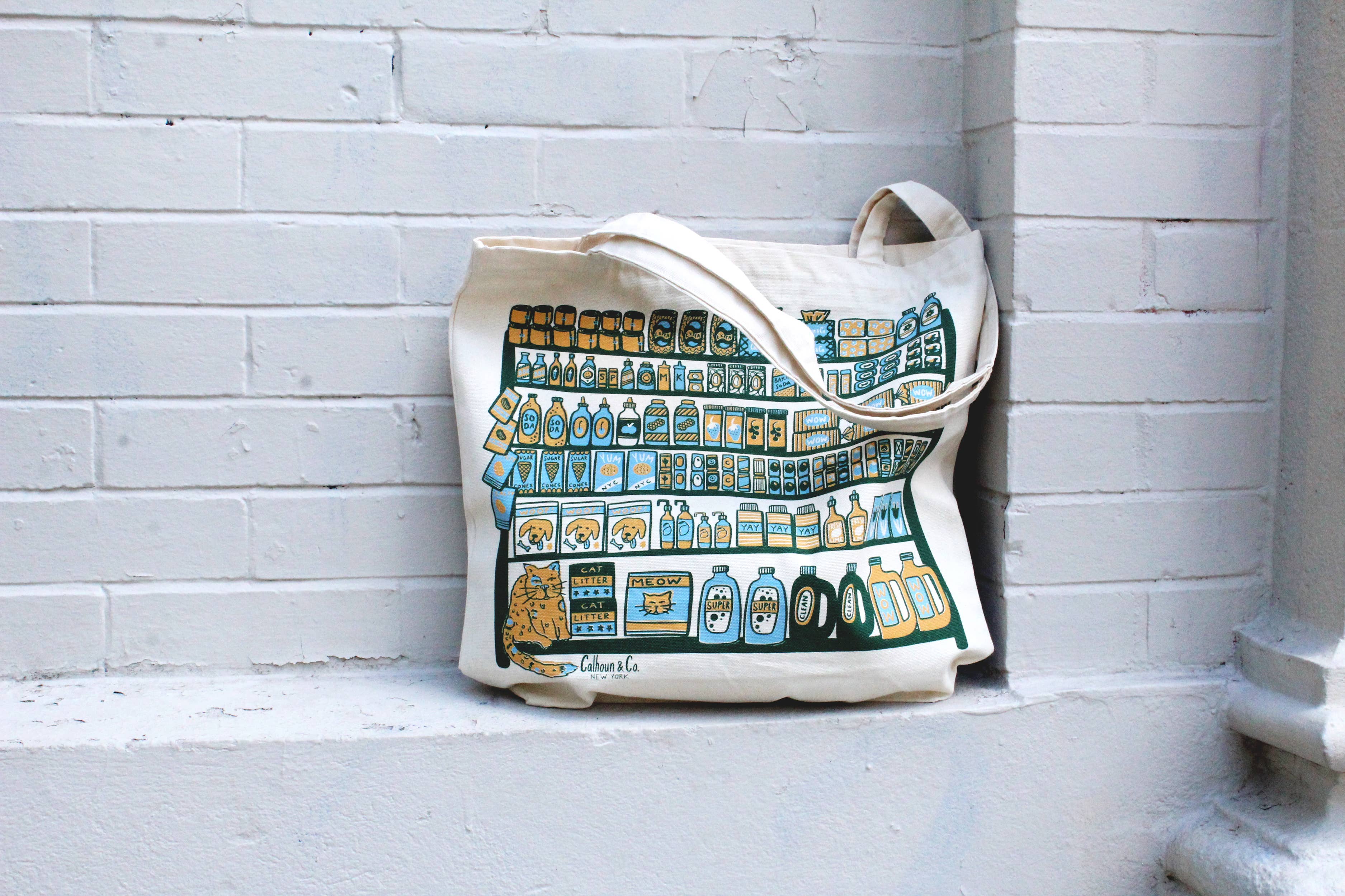 Calhoun & Co. - Wholesale Tote Bag - Unisex - Bodega Shelfie Canvas Tote Bag with Zipper3