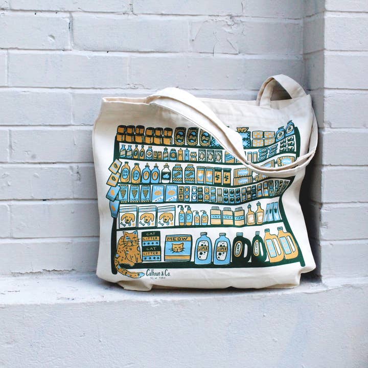 Calhoun & Co. - Wholesale Tote Bag - Unisex - Bodega Shelfie Canvas Tote Bag with Zipper3
