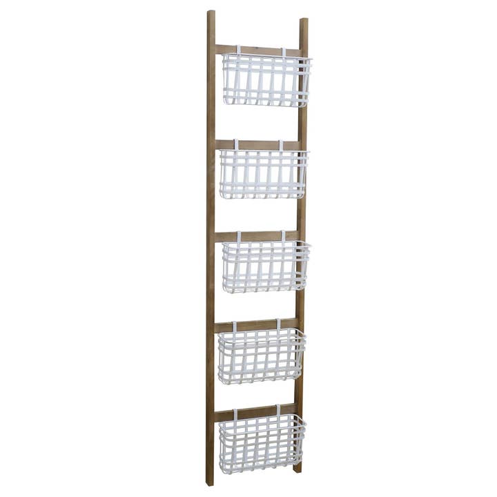 Metal 58.5" Multicolor Ladder with Metal Baskets for wholesale by VIP Home & Garden