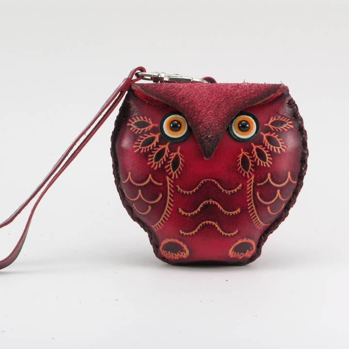 Sunflower Handmade leather inc - Wholesale Wristlet - leather Owl Wristlet coin purse wallet