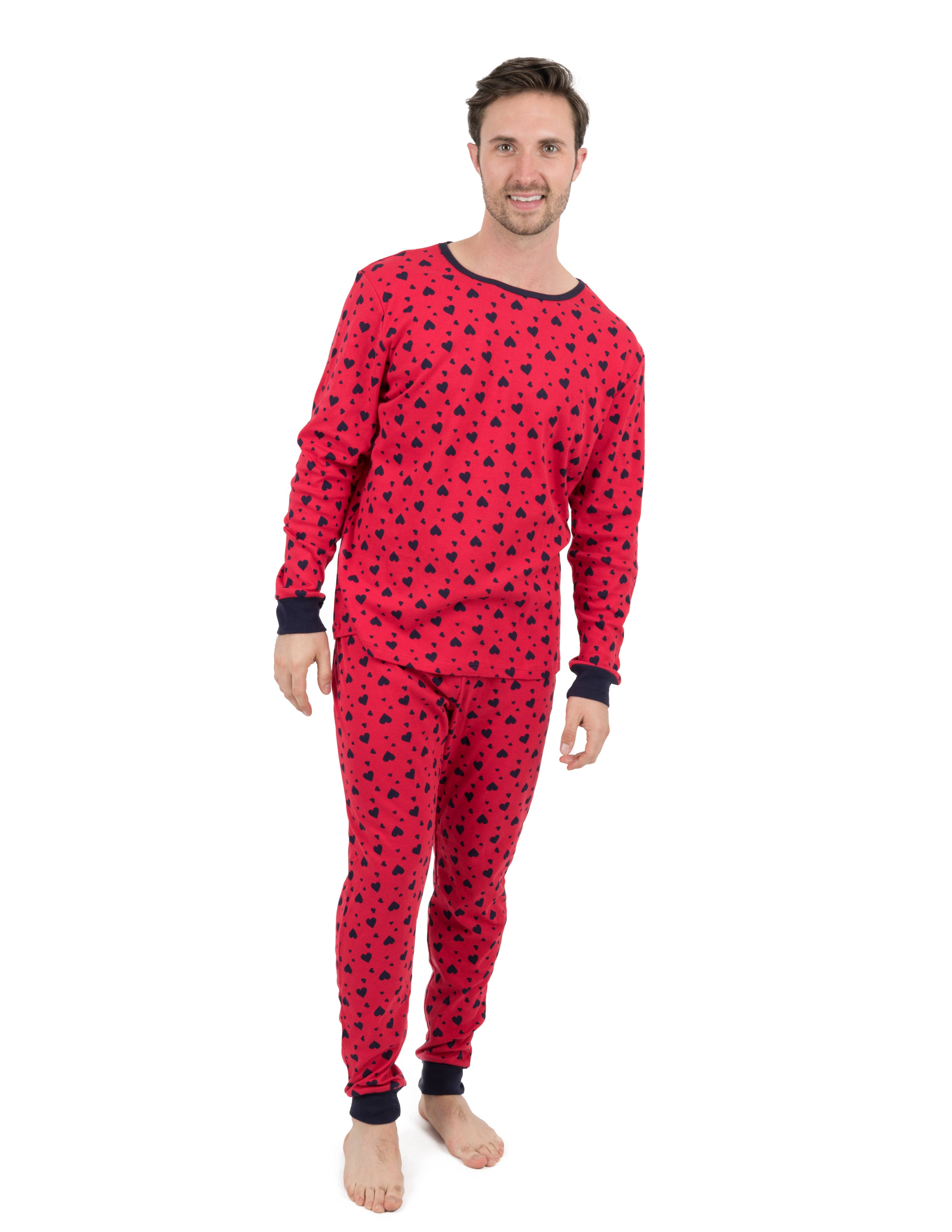 Leveret Pajamas - Wholesale Sleepwear Set - Men's - Mens Two Piece Cotton Pajamas Print5