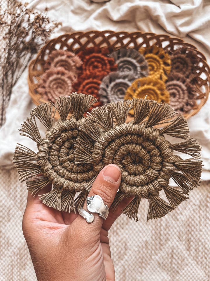 Vehicle Coasters for wholesale by Botanical Knots Studio