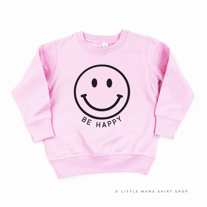 Little Mama Shirt Shop - Wholesale Sweatshirt - Kids - BE HAPPY - SMILEY FACE - Child Sweater13