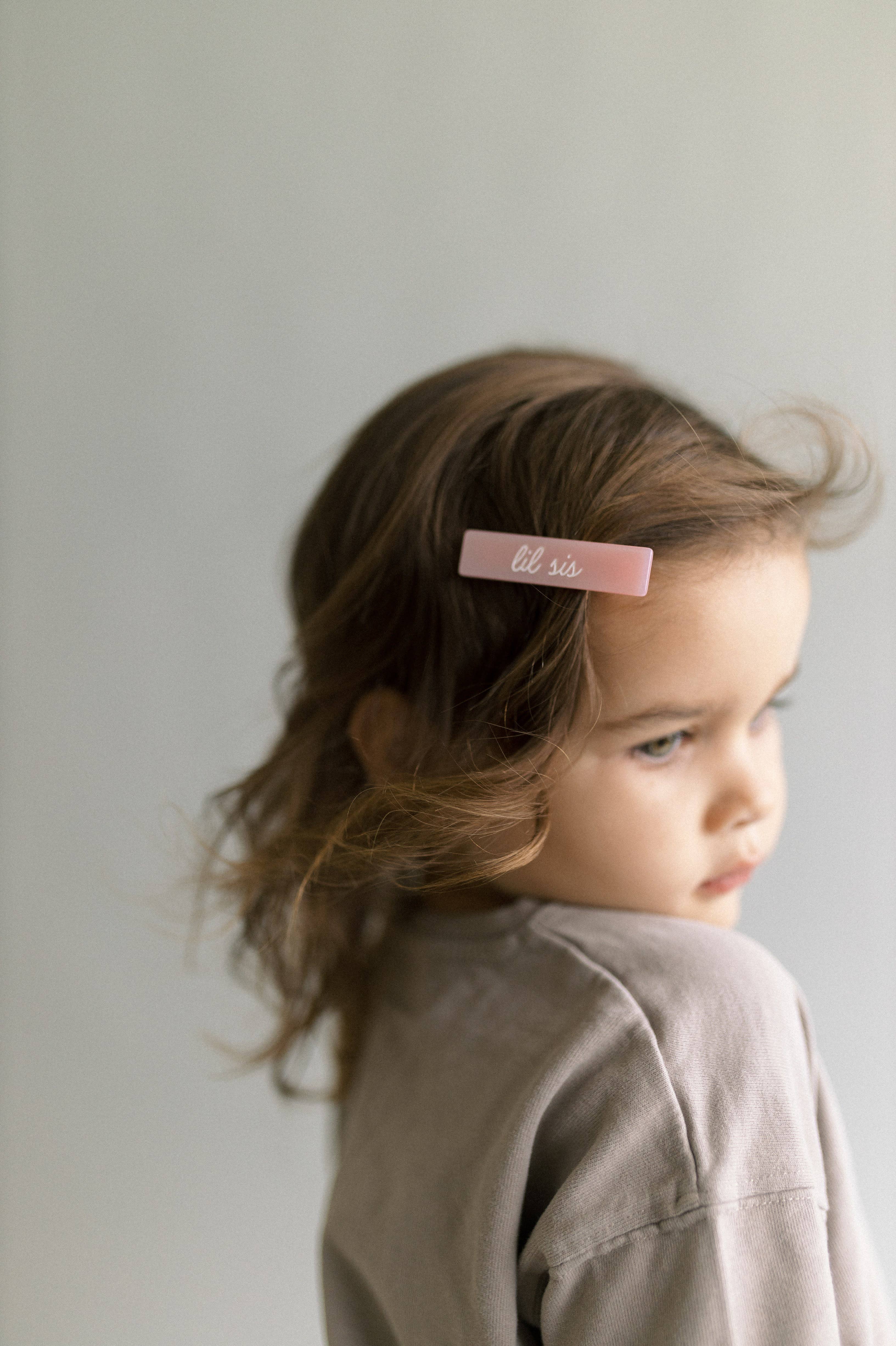 Bows Arts – wholesale Hårklämma - Barn – Big Sis/Lil Sis Acetatklämma Set1