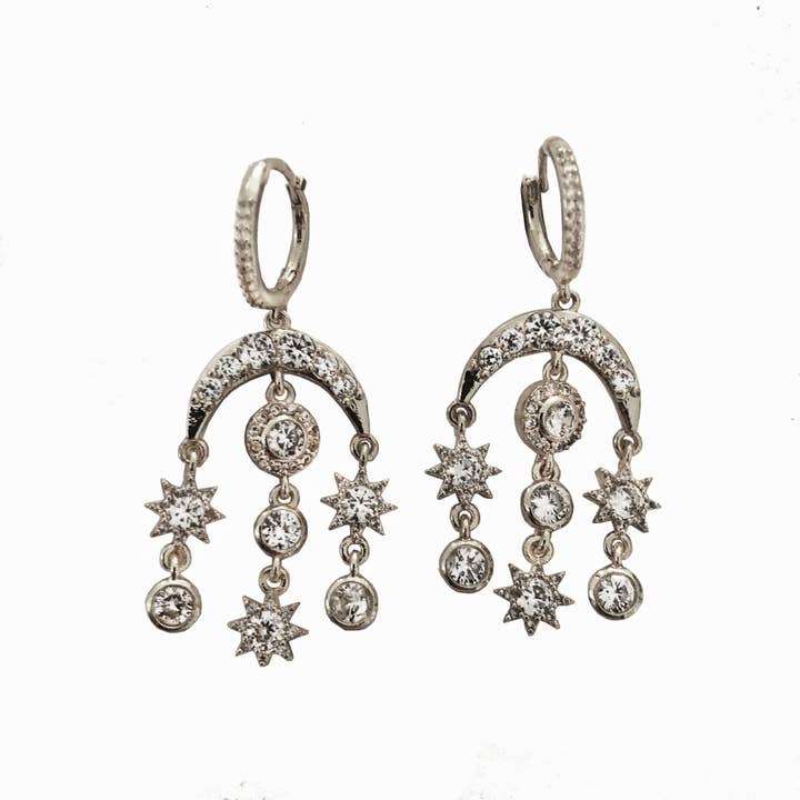 Memento Mori Designs NYC – wholesale Hängande örhängen – Pleiades ljuskrona örhängen1