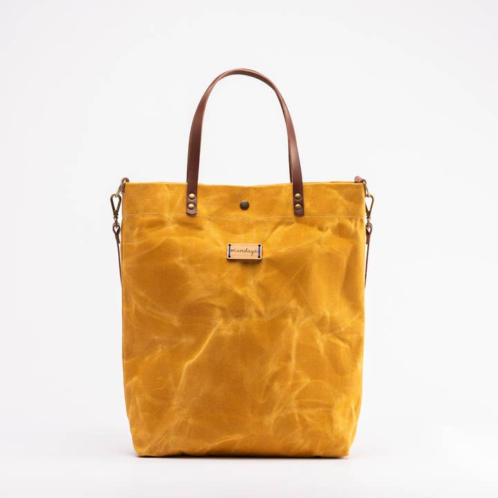 Alondra vokset skuldertaske i kamelfarve for engroshandel hos mundaya