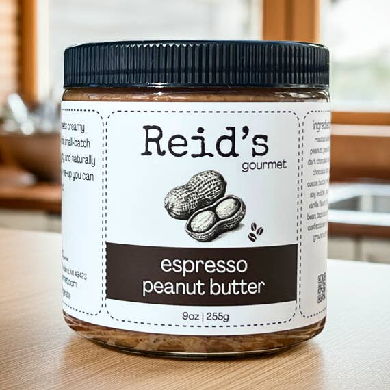 Espresso Peanut Butter – 9oz Jar for wholesale by Reid's Gourmet