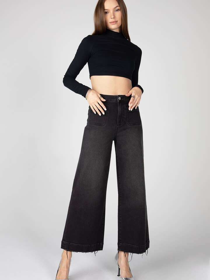 SCW2243B Women's SUPER HIGH RISE WIDE LEG for wholesale by Ceros Jeans