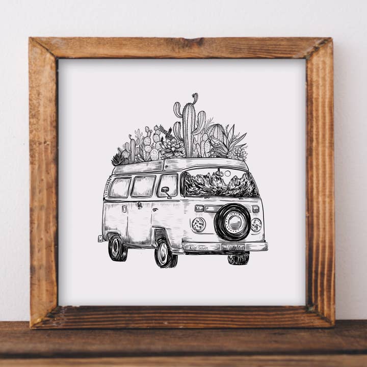 Cacti Van Art Print for wholesale by Kaari & Co.