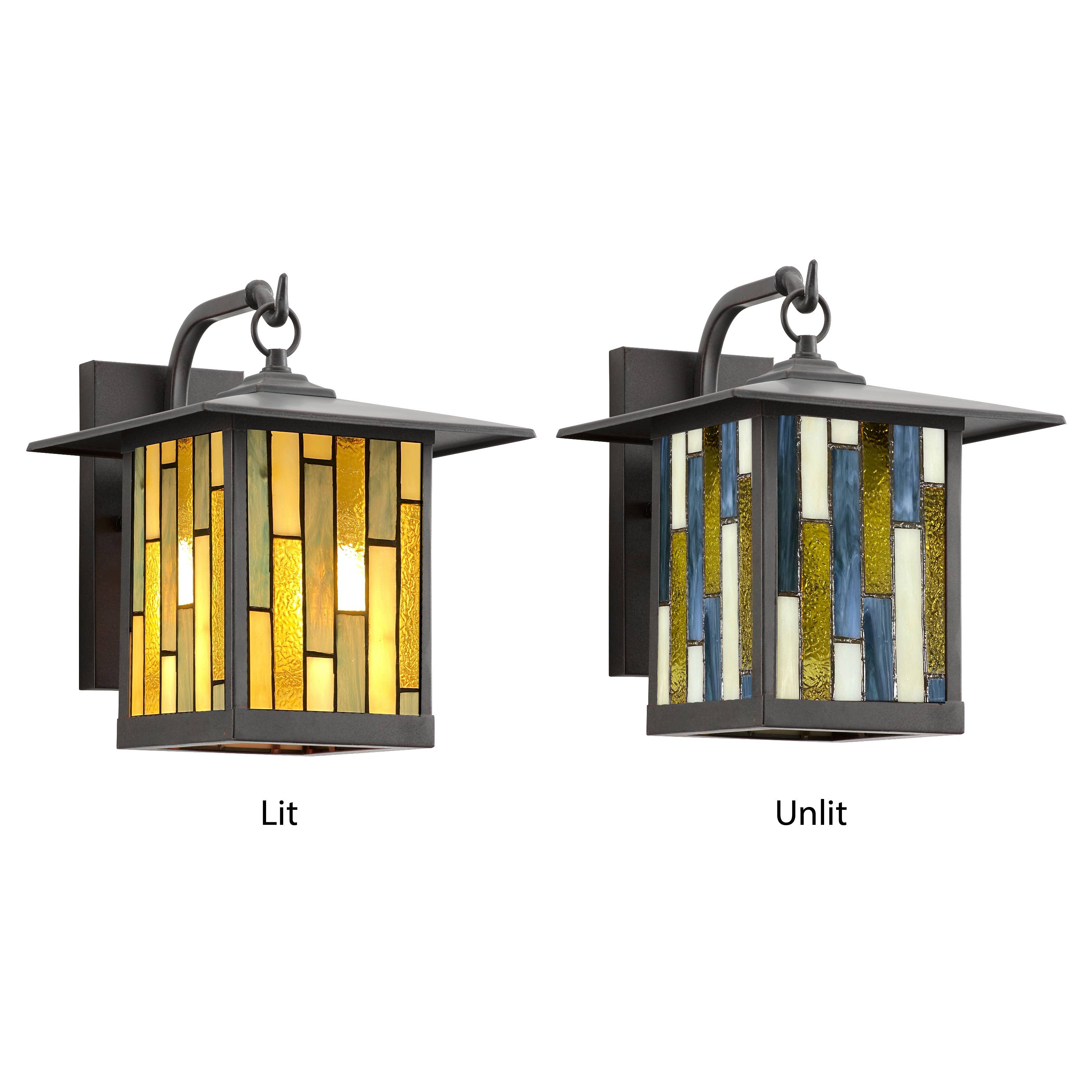 River of Goods - Wholesale Outdoor/Lawn Light - 11.75"H Amber & Gray 1-Light Outdoor Lantern Wall Sconce3